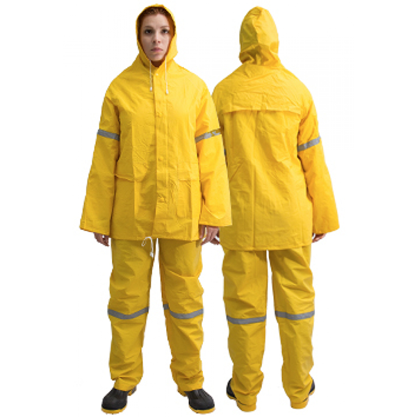 Impermeable amarillo dos piezas con reflejante marca MR Mod DZ1002 R